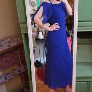 VTG Cobalt Blue Cattiva Layered Boho Gown